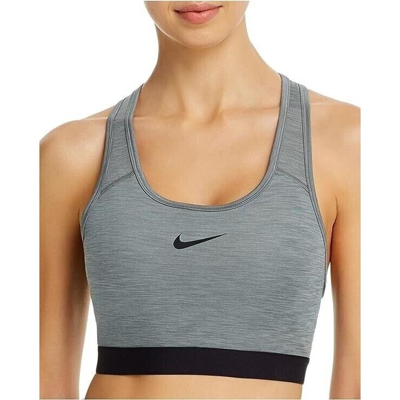 Women's Nike Dri-Fit Medium Support Racerback Sports Bra Size Small Color Gray - Picture 1 of 6